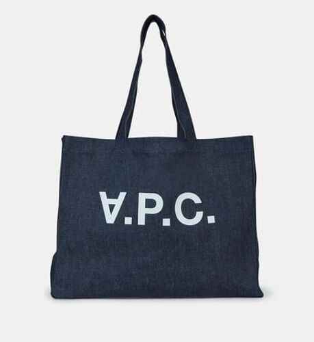 A.P.C. - Sac shopping Daniela griffé coton - Bleu