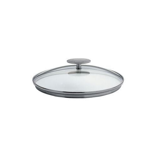 Cristel - Couvercle Verre Bombã© Platine Cerclã© Inox Ã12 Cm - Blanc