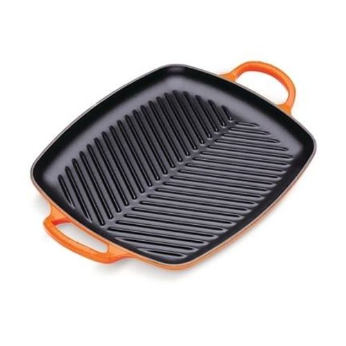 Gril rectangulaire fonte orange volcanique 30 x 27 cm