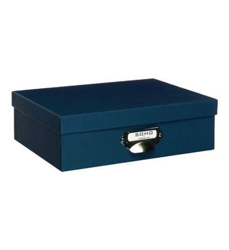 RÃ¶ssler - BoÃ®te rangement avec couvercle bleu marine 34 x 25,5 cm  - Bleu