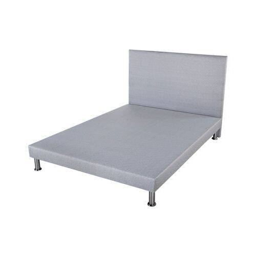 Ebac - Sommier tapissier deco + tête de lit + pieds SR9 Gris clair - Gris