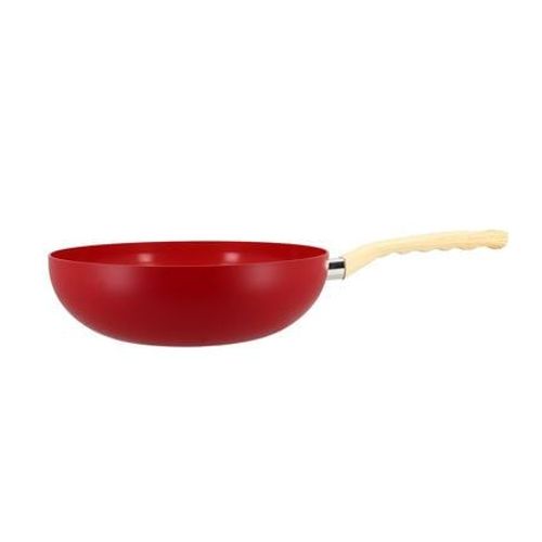 Wok 28cm colorama magenta - en aluminium - revetement antiadhesif en ceramique