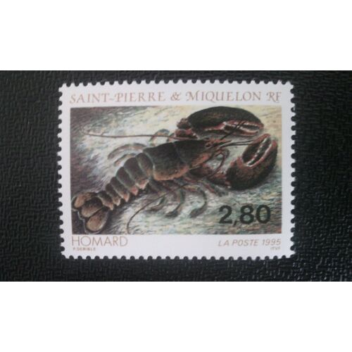 Timbre Saint Pierre Et Miquelon (France) Yt 617 Homard Américain (Homarus Americanus) 1995
