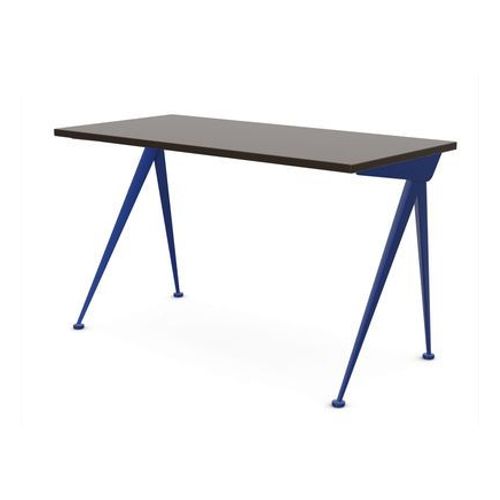 Table Compas Direction - Prouvé Bleu Marcoule - Chêne Foncé