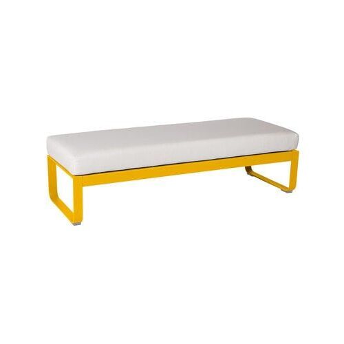 Fermob - Banc rembourré BELLEVIE - C6 Miel structure - blanc grisé - Jaune