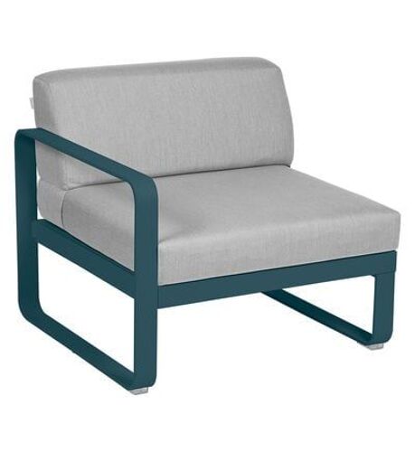Fermob - Fauteuil Bellevie Module Gauche - 21 Bleu Acapulco - Gris Flanelle - Bleu