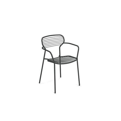 Emu - Chaise Avec Accoudoirs Apero - Fer Ancien - Gris