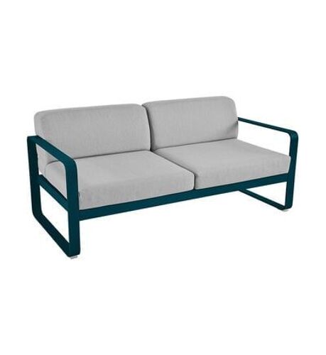 Fermob - Canapé deux places BELLEVIE - 21 bleu acapulco - gris flanelle - Bleu