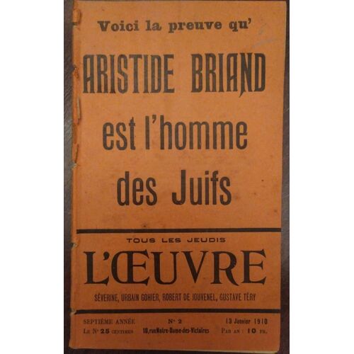 Revue L'oeuvre, N°25, 1910, Aristide Briand