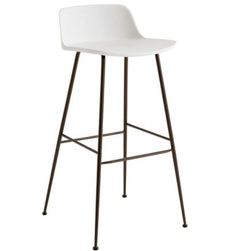 Tabouret de bar Rely HW81 & HW86 - blanc - bronzé - Hauteur 88,5 cm
