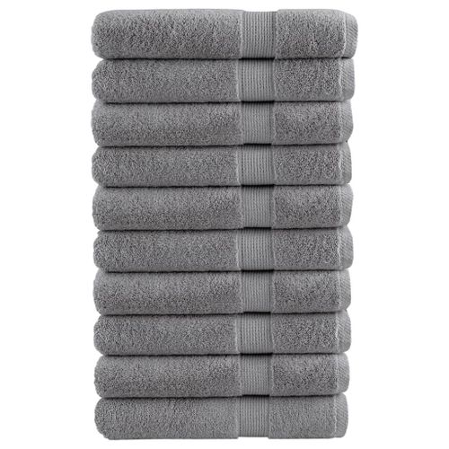 vidaXL Serviettes de sauna de qualité supérieure SOLUND 10 pcs gris