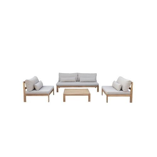 Bois Dessus Bois Dessous - Midland Salon De Jardin En Teck Massif Taupe - Naturel