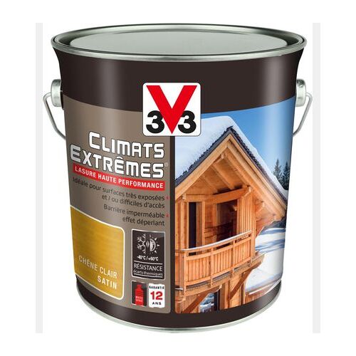 V33 - Lasure bois Climats ExtrÃªmesÂ® ChÃªne clair 2,5 L  - Marron