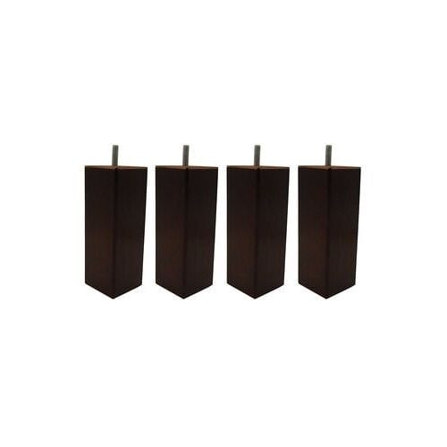 Someo - Pied carré bois (lot de 4) - Marron