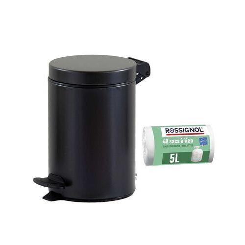Poubelle de salle de bain à pédale 3L et 40 sacs poubelle 5L - CYJEU ROSSIGNOL