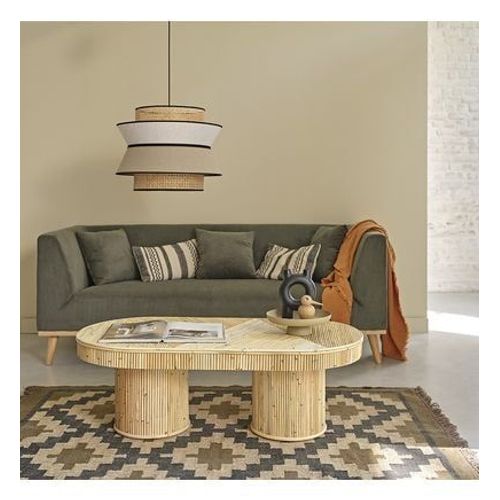 Bois Dessus Bois Dessous - Alma Table Basse En Canne De Rotin Ovale  - Naturel
