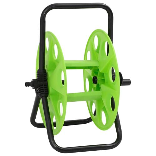 vidaXL Enrouleur de tuyau vert sur pied pour tuyau de 45 m 1/2"" acier