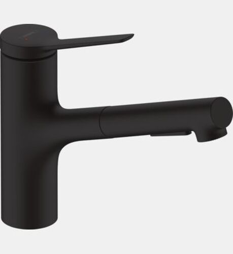 Mitigeur de cuisine avec douchette noir mat Hansgrohe Zesis M33 H. 219mm