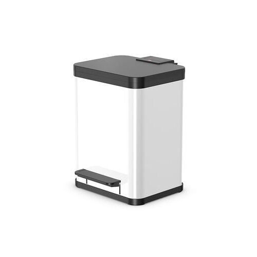 Hailo - Poubelle de tri sÃ©lectif 2 bacs Ã  pÃ©dale 20L (9+9) Hailo Ãko Duo Plus M  - Blanc