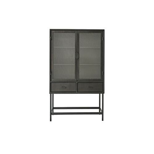 Bois Dessus Bois Dessous - OCTAV Vaisselier en mÃ©tal et verre ondulÃ©  - Noir