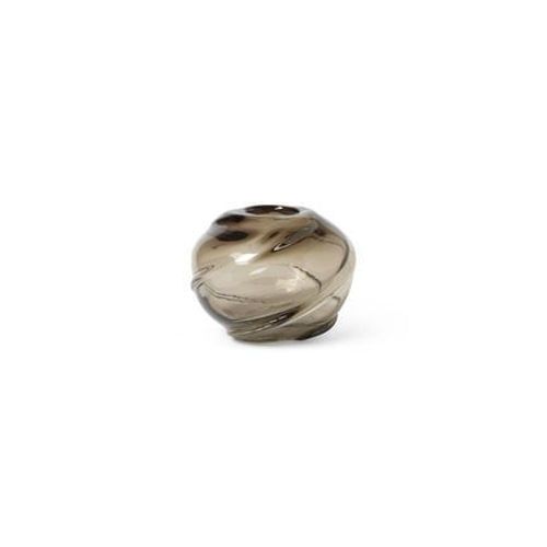 Vase Water Swirl rond - gris fumé