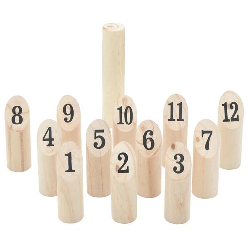 vidaXL Ensemble de jeu Number Kubb 13 pcs sac de transport pin massif