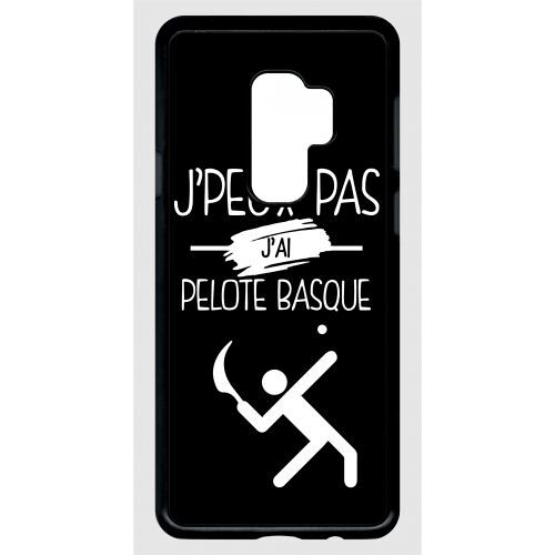 Coque galaxy s9+ - j peux pas j ai pelote basque 2 - noir