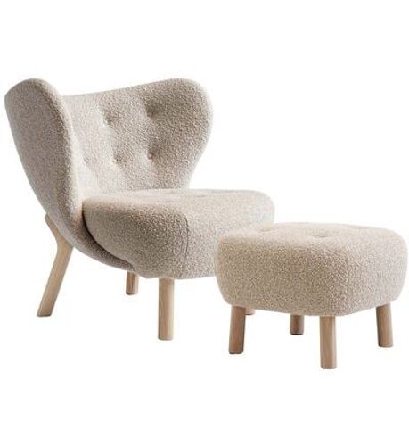 Fauteuil Vb1 Et Pouf Atd1 Little Petra - Karakorum 003 - Chêne Huilé