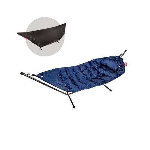 Hamac Headdemock Avec Support, Coussins Et Housse De Pluie - Bleu Foncé