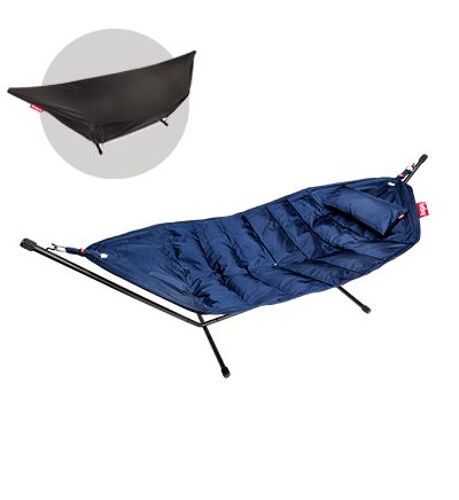 Hamac Headdemock Avec Support, Coussins Et Housse De Pluie - Bleu Foncé