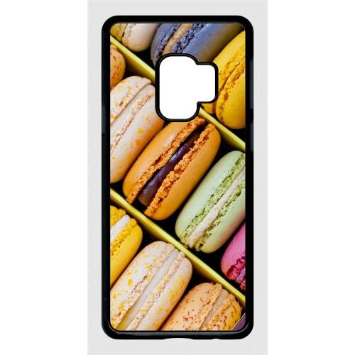 Coque galaxy s9 - boite de delicieux macarons - noir