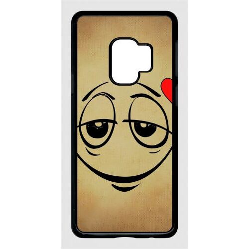 Coque Galaxy S9 - Smiley Amoureux - Noir