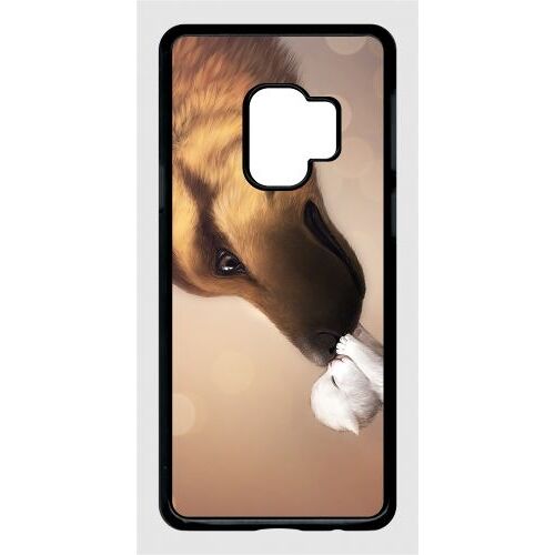 Coque galaxy s9 - amour de chaton chien - noir