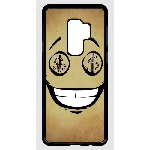 Coque galaxy s9+ - smiley cupide dollars - noir