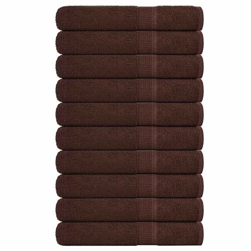 Vidaxl Serviettes 10 Pcs Marron 100x200 Cm 360 G/M² 100% Coton