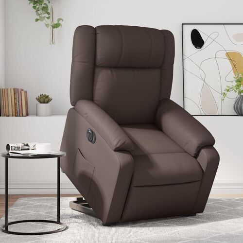 vidaXL Fauteuil inclinable électrique marron similicuir