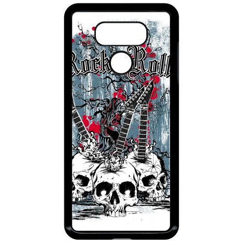 Coque lg g6 - heavymetal rock n roll skulls - noir