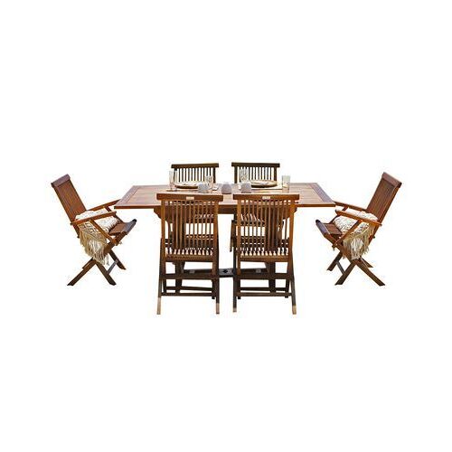 Bois Dessus Bois Dessous - Salon De Jardin En Teck Huilã© Massif Extensible 6/8 Pers.Bali  - Marron