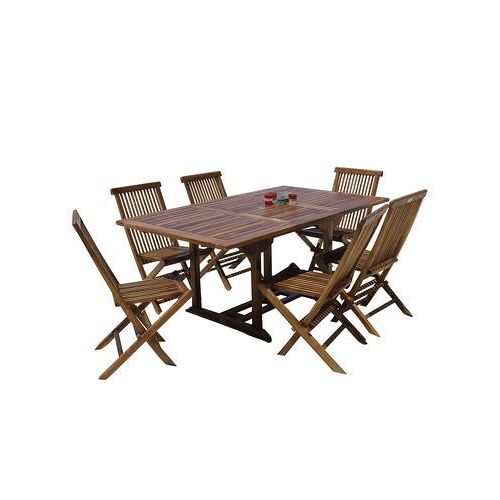 Bois Dessus Bois Dessous - Salon De Jardin En Teck Huilã© Massif Extensible 6/8 Pers.Bali  - Marron