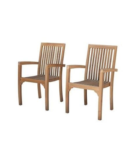 Bois Dessus Bois Dessous - Fauteuil De Jardin En Teck Massif Empilables (Lot De 2)Midland  - Marron