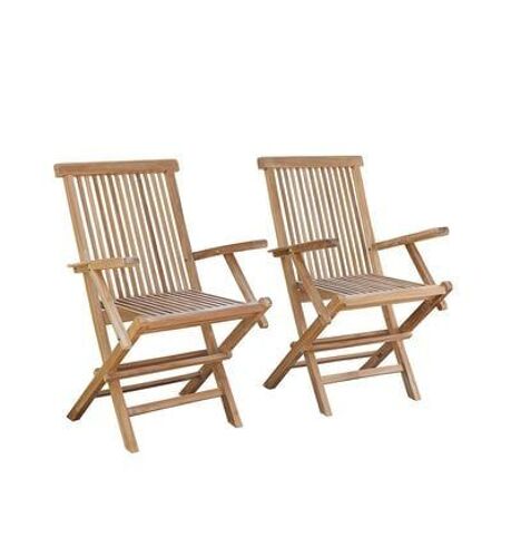 Bois Dessus Bois Dessous - Fauteuil De Jardin En Teck Massif Pliant (Lot De 2)Midland  - Marron