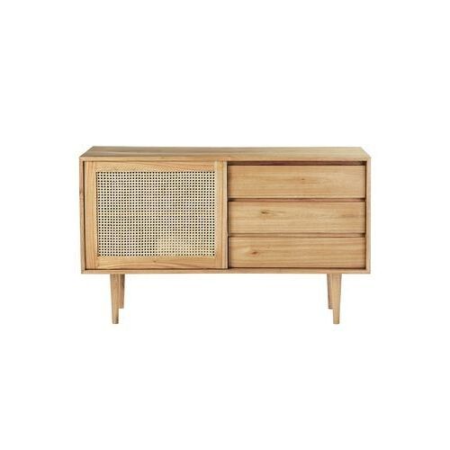Bois Dessus Bois Dessous - Commode en mindi massif et cannage 135 cmHANA  - Naturel