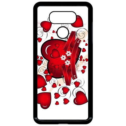 Coque lg g6 - motif love coeur - noir