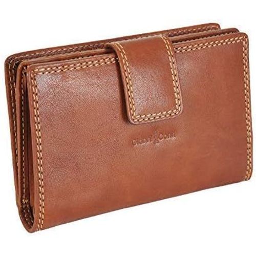 Superior Fine Italien Cuir Brun Moyen 16 Carte - Portefeuille 918046 - Brun Clair,M