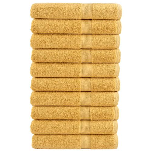 vidaXL Serviettes de sauna de qualité supérieure SOLUND 10 pcs doré