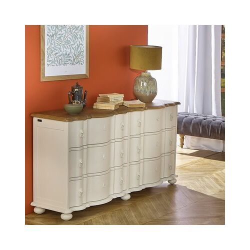 Robin des Bois - Commode double , plateau chÃªne, 6 tiroirs - GOODMOON  - Blanc