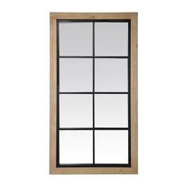 Emde - Miroir industriel en bois et mÃ©tal 65x123cm  - Noir