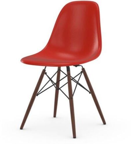 Chaise Eames en fibre de verre DSW - Classic Red - érable foncé