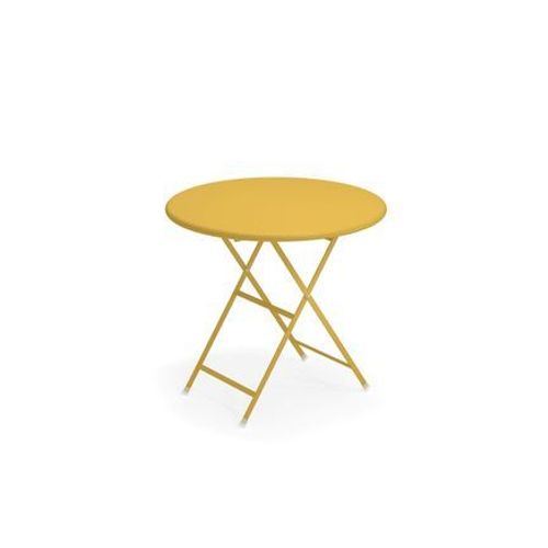Emu - Table Pliante Arc En Ciel Ronde - Jaune Curry  - Jaune