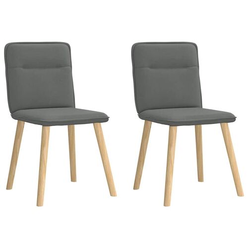 vidaXL Chaises à manger lot de 2 gris foncé tissu